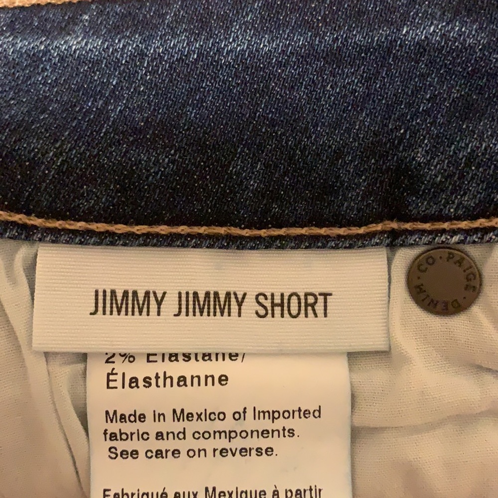 Paige Jimmy Jimmy Medium Wash Ezra Distressed Rolled Cuff Jean Denim Short - Picture 10 of 14